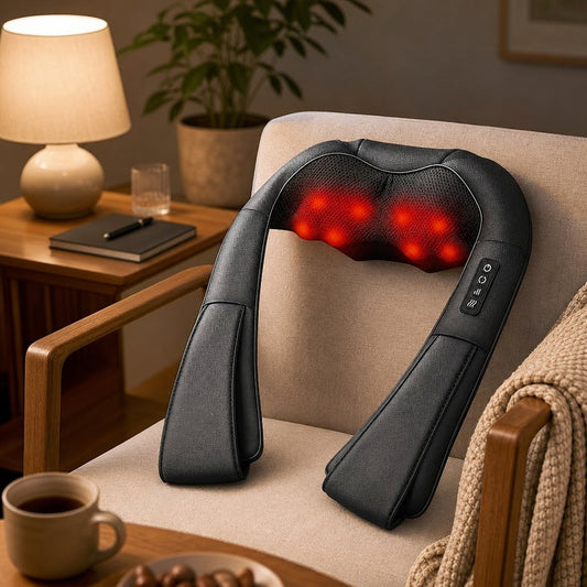 Shiatsu Neck Shoulder Massager with Heat - 4D Kneading Deep Tissue Electric Massage Pillow Back Waist Leg Pain Relief