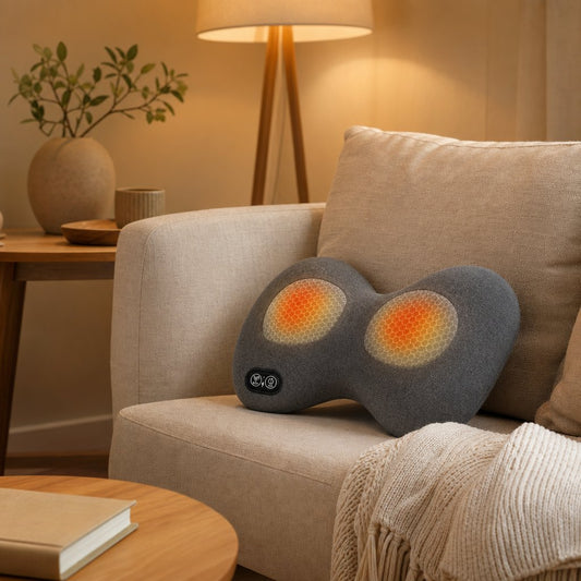 Back Massager with Heat Lumbar Support - Electric Vibration Traction Lumbar Pillow Deep Tissue Relaxation Spine Decompression
