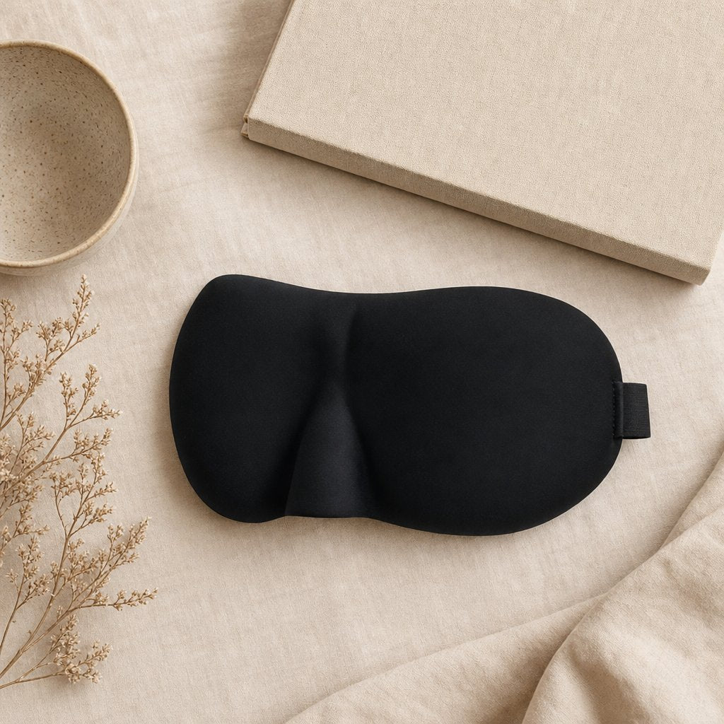 Sleep Eye Mask Blackout Concave - Light Blocking Comfortable Blindfold Travel Sleeping Aid Men Women Adjustable Strap