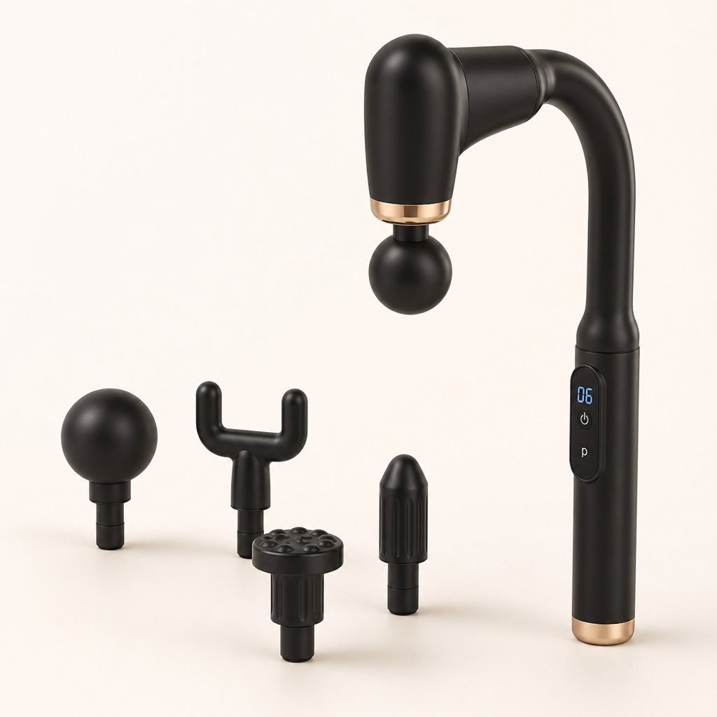 Percussion Massage Gun Elbow Handle - 3 Modes 6 Gear Deep Tissue Muscle Relaxation Athletes Recovery Percussion Hammer