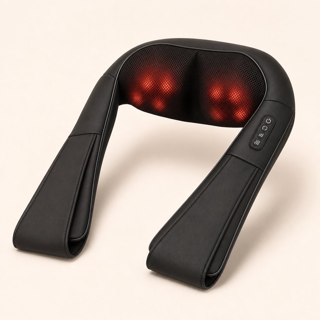 Shiatsu Neck Shoulder Massager with Heat - 4D Kneading Deep Tissue Electric Massage Pillow Back Waist Leg Pain Relief