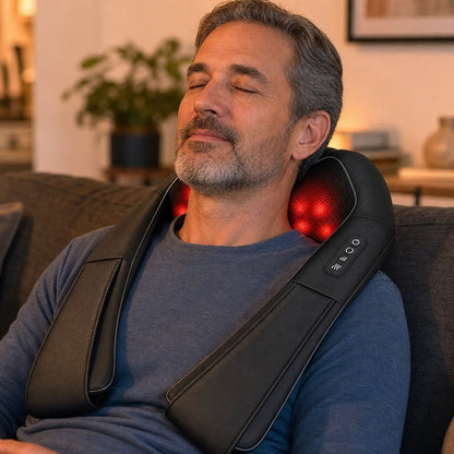 Shiatsu Neck Shoulder Massager with Heat - 4D Kneading Deep Tissue Electric Massage Pillow Back Waist Leg Pain Relief
