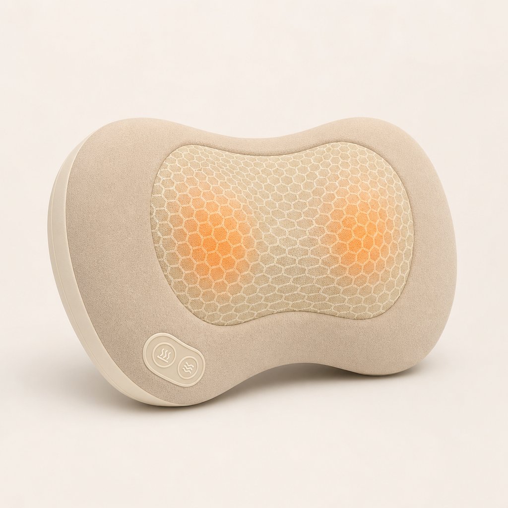 Back Massager with Heat Lumbar Support - Electric Vibration Traction Lumbar Pillow Deep Tissue Relaxation Spine Decompression