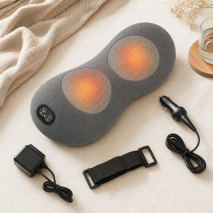 Back Massager with Heat Lumbar Support - Electric Vibration Traction Lumbar Pillow Deep Tissue Relaxation Spine Decompression