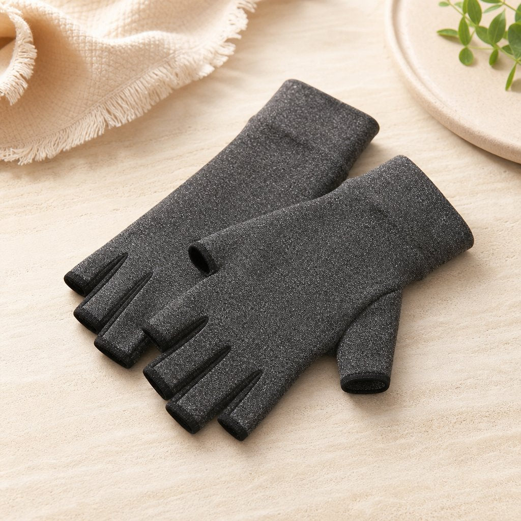 Copper Arthritis Gloves Compression - Carpal Tunnel Rheumatoid Joint Pain Relief Fingerless Hand Wrist Support Women Men