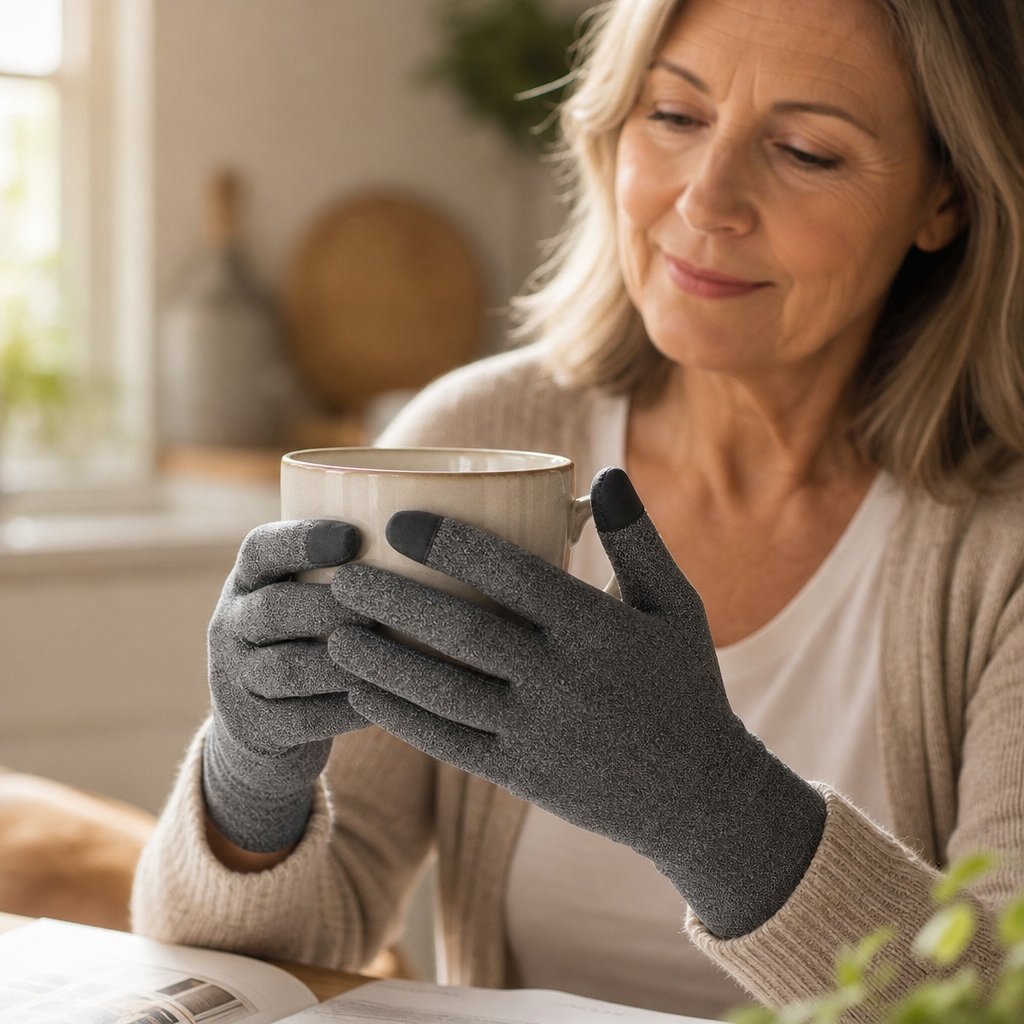Compression Arthritis Gloves Full Finger - Joint Pain Relief Rheumatoid Carpal Tunnel Hand Support Therapy Day Night Wear