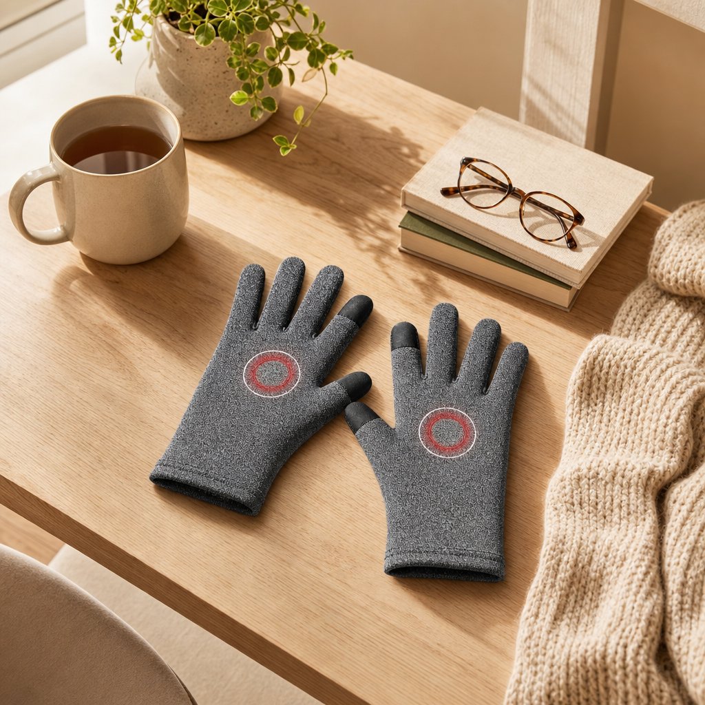 Compression Arthritis Gloves Full Finger - Joint Pain Relief Rheumatoid Carpal Tunnel Hand Support Therapy Day Night Wear
