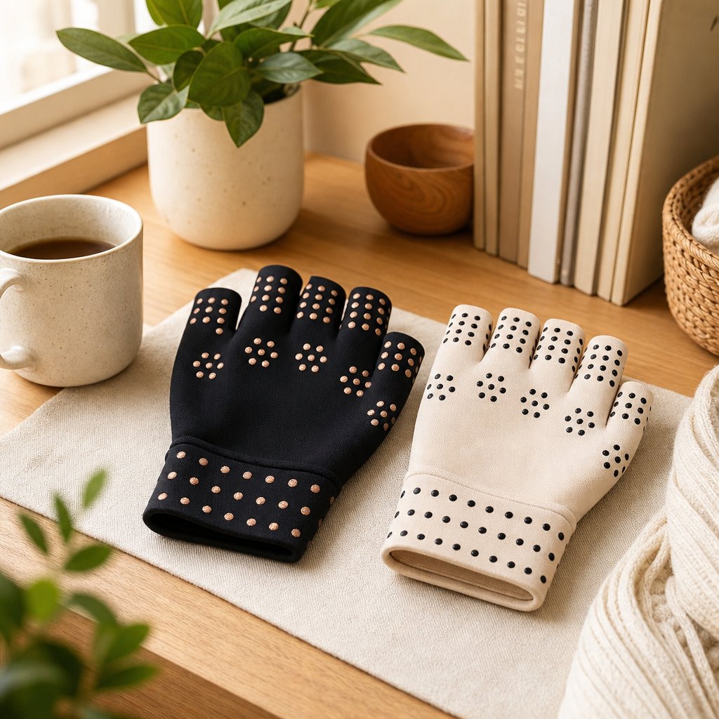 Magnetic Arthritis Gloves Fingerless - Rheumatoid Joint Pain Relief Hand Wrist Compression Therapy Men Women