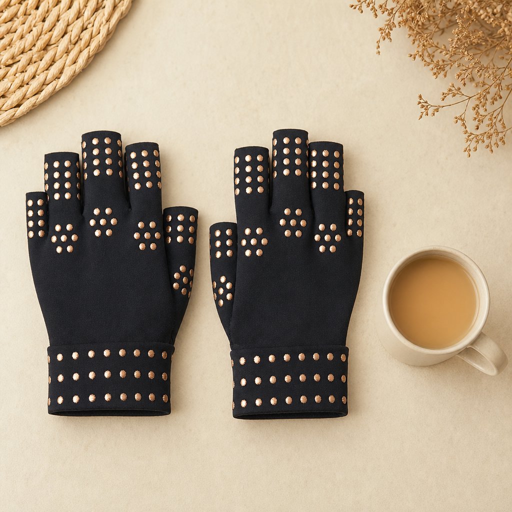 Magnetic Arthritis Gloves Fingerless - Rheumatoid Joint Pain Relief Hand Wrist Compression Therapy Men Women