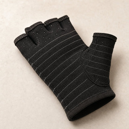 Copper Fingerless Arthritis Gloves Typing - Carpal Tunnel Tendonitis Joint Pain Relief Hand Wrist Computer Work Support