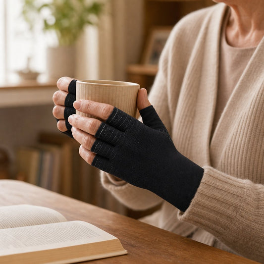Copper Fingerless Arthritis Gloves Typing - Carpal Tunnel Tendonitis Joint Pain Relief Hand Wrist Computer Work Support
