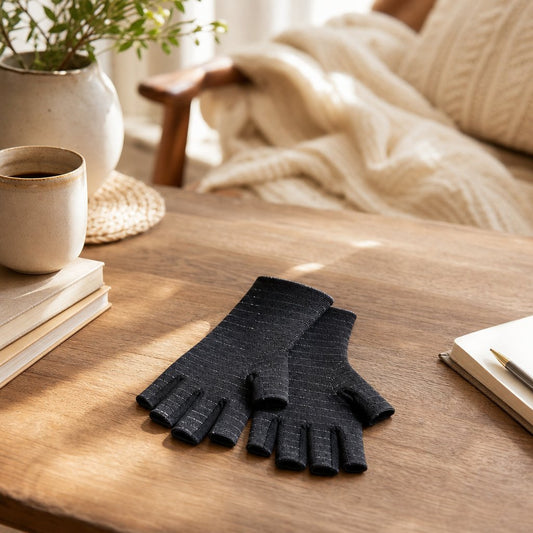 Copper Fingerless Arthritis Gloves Typing - Carpal Tunnel Tendonitis Joint Pain Relief Hand Wrist Computer Work Support