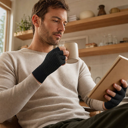Copper Fingerless Arthritis Gloves Typing - Carpal Tunnel Tendonitis Joint Pain Relief Hand Wrist Computer Work Support