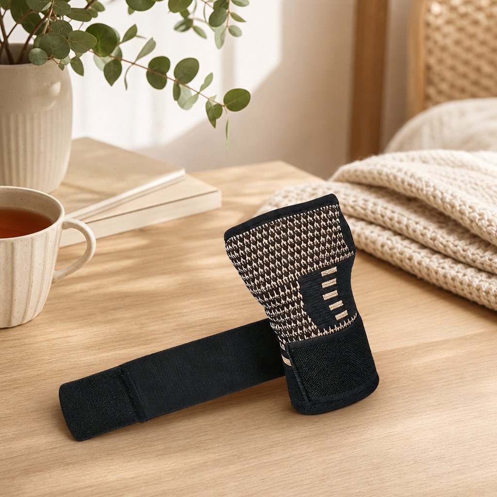 Copper Fiber Compression Glove Wrist Guard - Arthritis Joint Pain Relief Sports Fitness Palm Brace Elastic Wristband