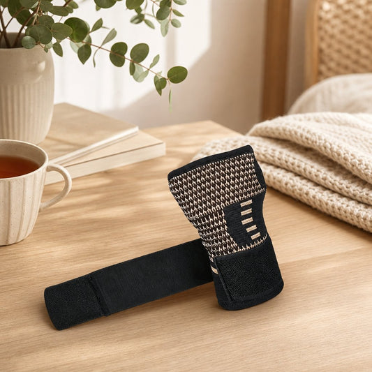 Copper Fiber Compression Glove Wrist Guard - Arthritis Joint Pain Relief Sports Fitness Palm Brace Elastic Wristband