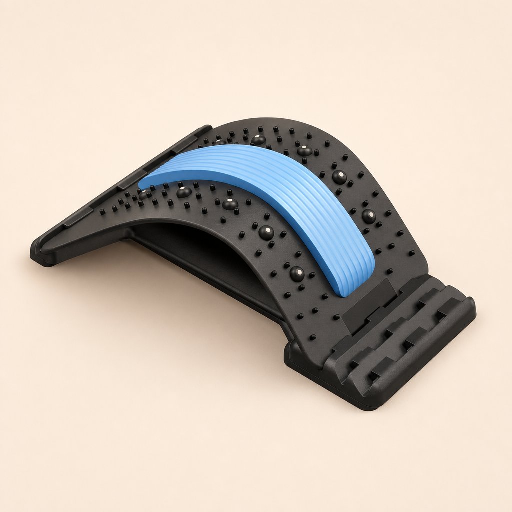 Back Stretcher Lumbar Traction Device - Multi-Level Spine Decompressor Posture Corrector Lower Back Pain Relief Massager