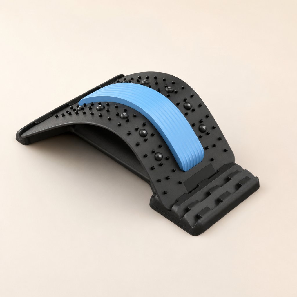 Back Stretcher Lumbar Traction Device - Multi-Level Spine Decompressor Posture Corrector Lower Back Pain Relief Massager