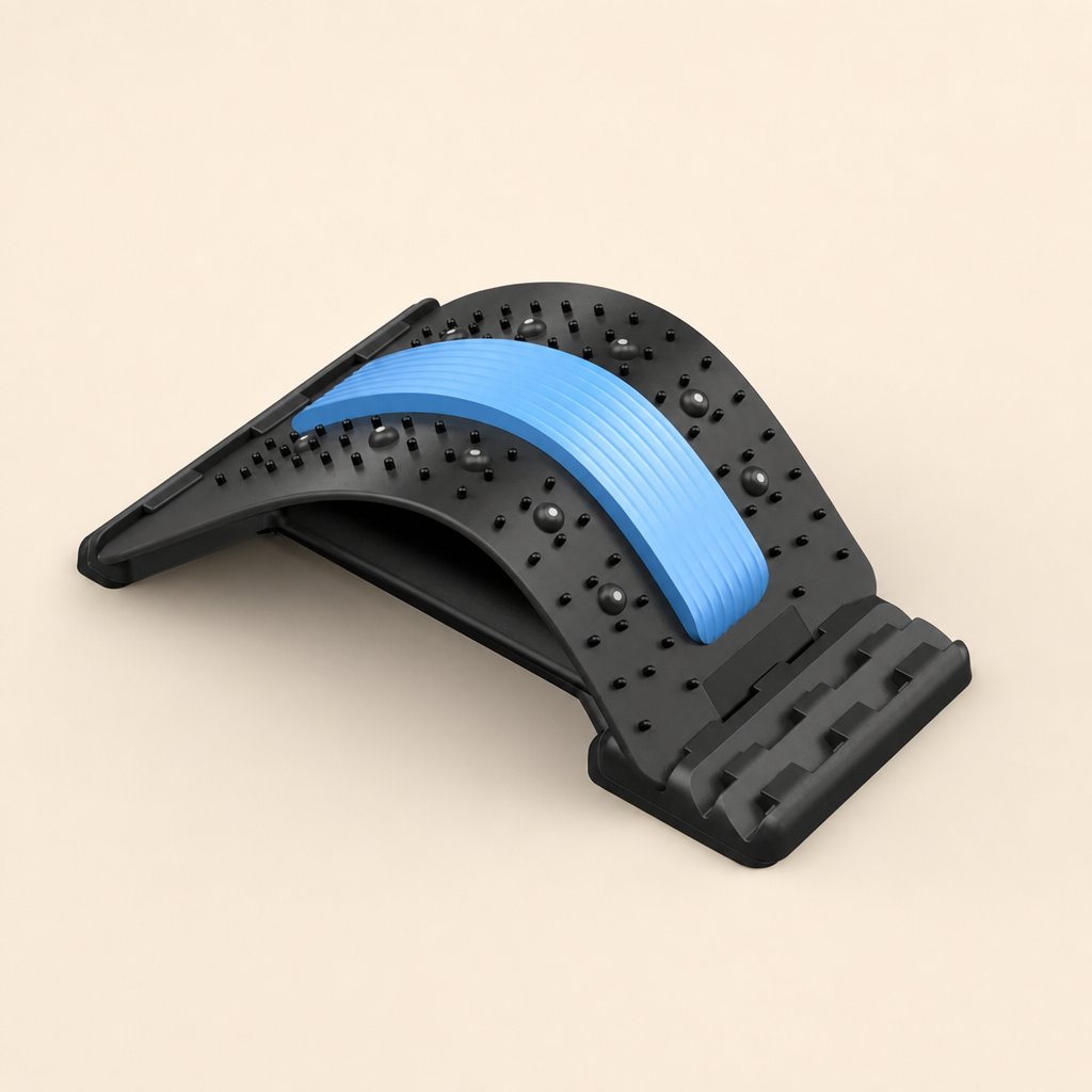 Back Stretcher Lumbar Traction Device - Multi-Level Spine Decompressor Posture Corrector Lower Back Pain Relief Massager