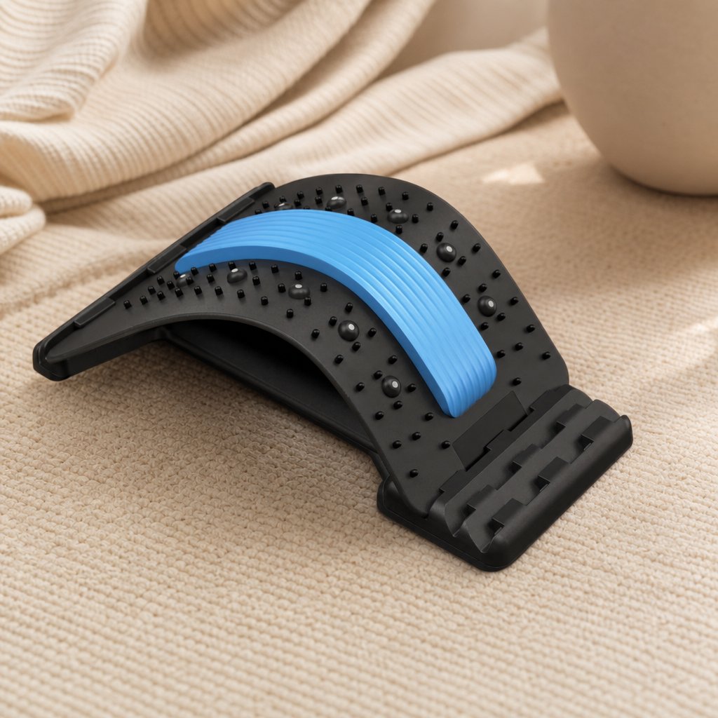 Back Stretcher Lumbar Traction Device - Multi-Level Spine Decompressor Posture Corrector Lower Back Pain Relief Massager