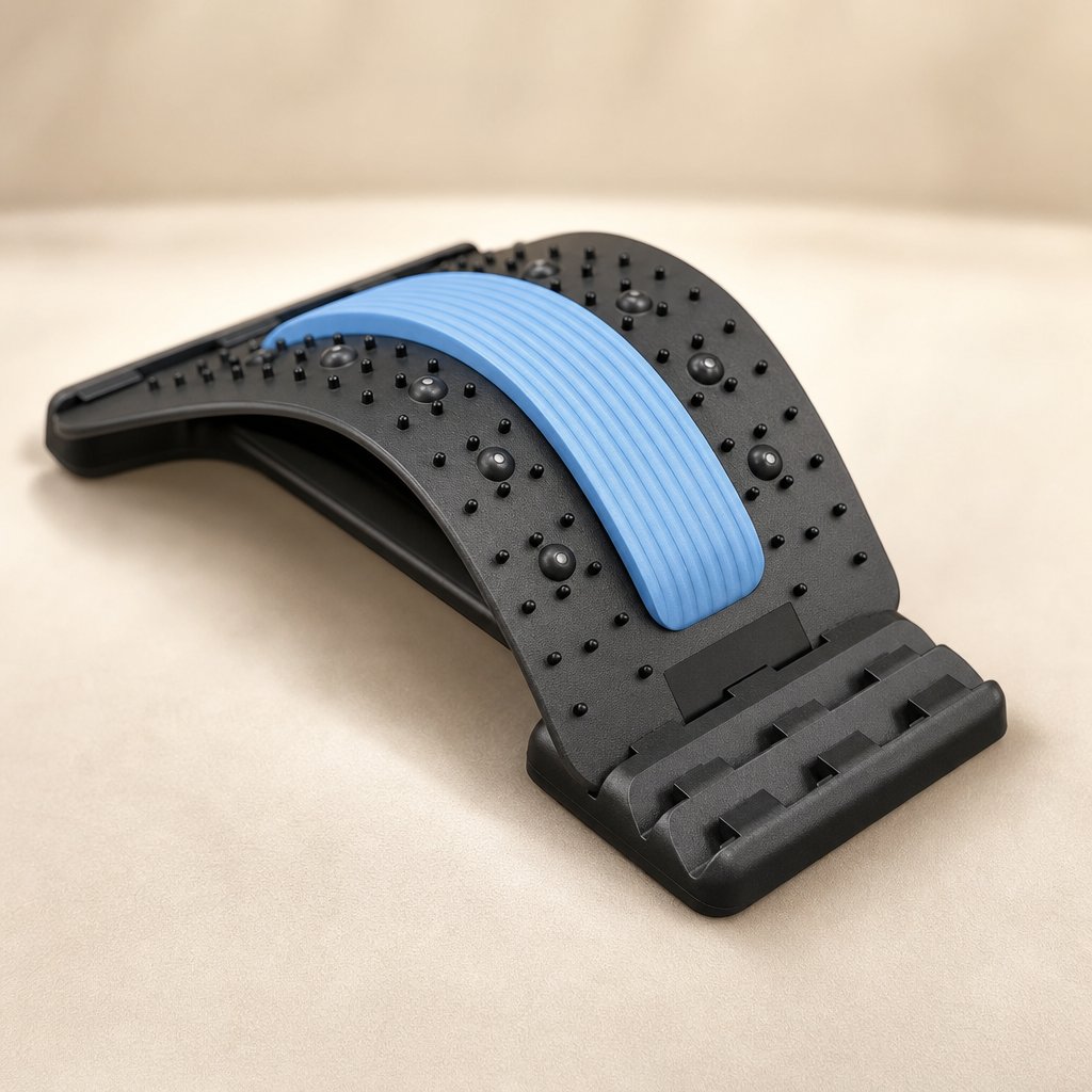 Back Stretcher Lumbar Traction Device - Multi-Level Spine Decompressor Posture Corrector Lower Back Pain Relief Massager