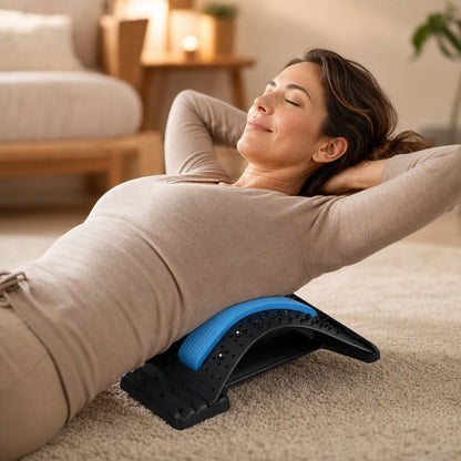 Back Stretcher Lumbar Traction Device - Multi-Level Spine Decompressor Posture Corrector Lower Back Pain Relief Massager