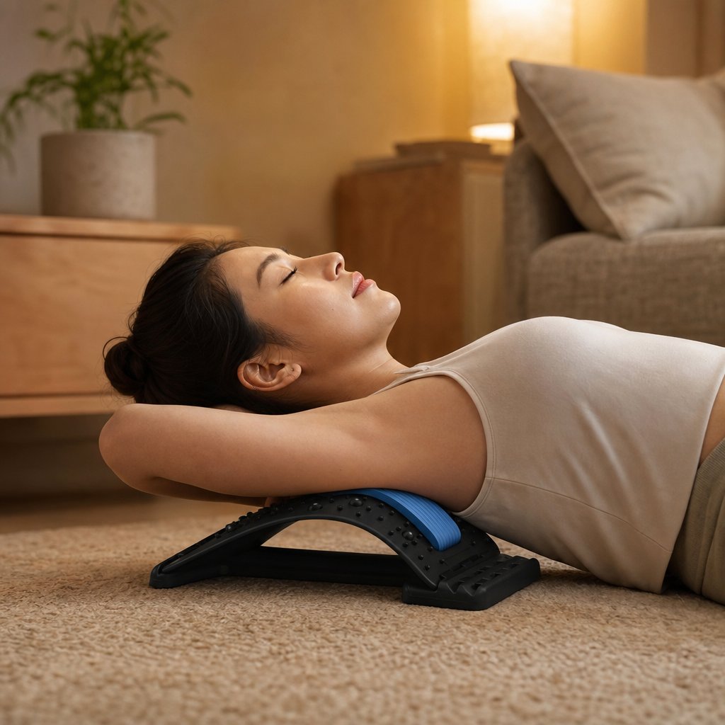 Back Stretcher Lumbar Traction Device - Multi-Level Spine Decompressor Posture Corrector Lower Back Pain Relief Massager