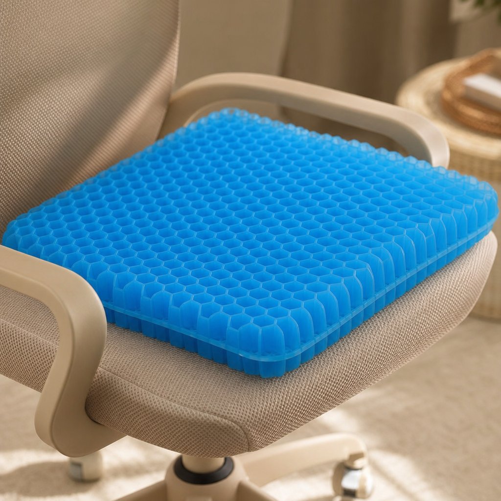 Gel Seat Cushion Honeycomb Office Chair - Breathable Pressure Relief Coccyx Tailbone Pain Wheelchair Car Non-Slip