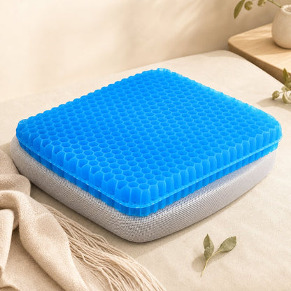 Gel Seat Cushion Honeycomb Office Chair - Breathable Pressure Relief Coccyx Tailbone Pain Wheelchair Car Non-Slip