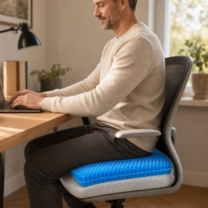 Gel Seat Cushion Honeycomb Office Chair - Breathable Pressure Relief Coccyx Tailbone Pain Wheelchair Car Non-Slip