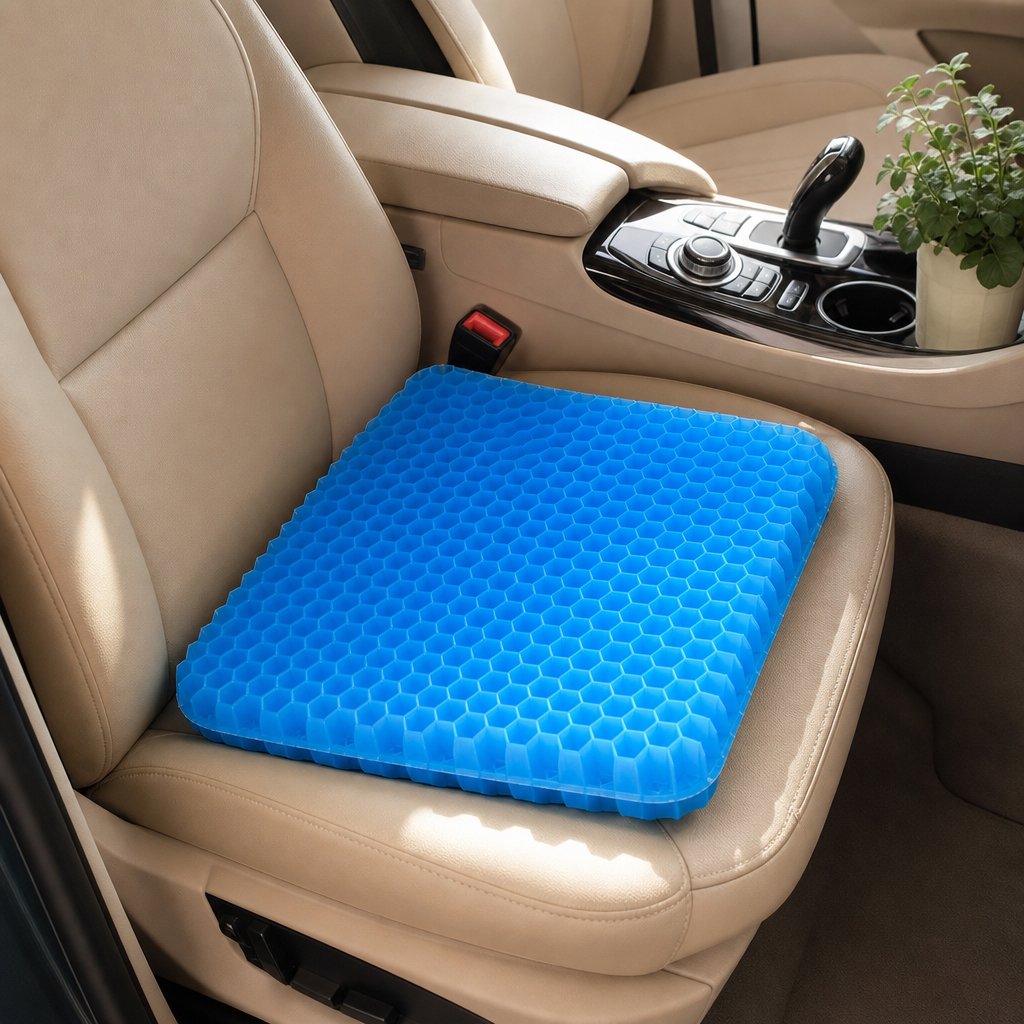 Gel Seat Cushion Honeycomb Office Chair - Breathable Pressure Relief Coccyx Tailbone Pain Wheelchair Car Non-Slip