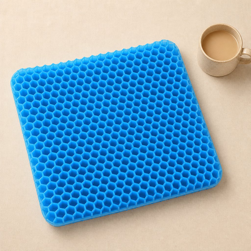 Gel Seat Cushion Honeycomb Office Chair - Breathable Pressure Relief Coccyx Tailbone Pain Wheelchair Car Non-Slip