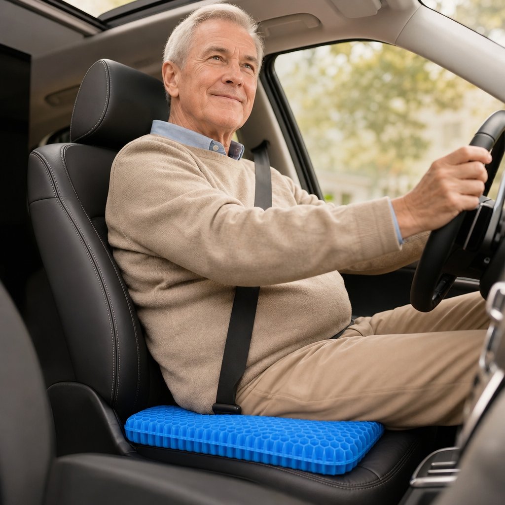 Gel Seat Cushion Honeycomb Office Chair - Breathable Pressure Relief Coccyx Tailbone Pain Wheelchair Car Non-Slip