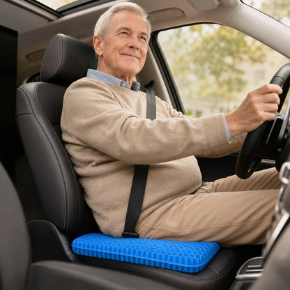 Gel Seat Cushion Honeycomb Office Chair - Breathable Pressure Relief Coccyx Tailbone Pain Wheelchair Car Non-Slip