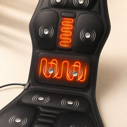 Shiatsu Seat Massager with Heat - Back Waist Shoulder Vibration Massage Mat Chair Sofa Car Office Lumbar Pain Relief