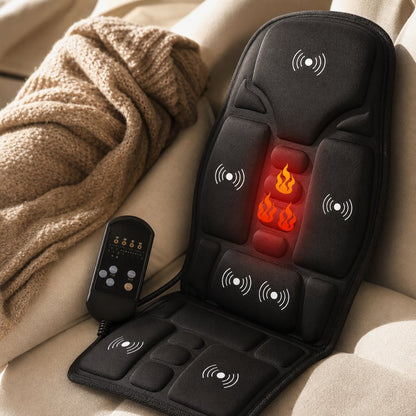 Massage Chair Pad Electric Heating - Vibrating Cervical Neck Back Cushion Car Home Lumbar Kneading Full Body Massager