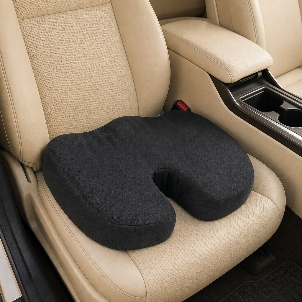Seat Cushion Memory Foam Breathable - U-Shaped Wave Sponge Coccyx Tailbone Pain Relief Office Chair Car Non-Slip
