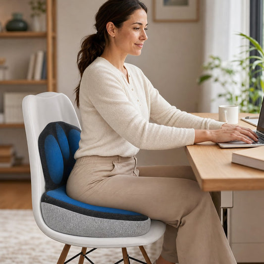Seat Cushion Backrest Set Memory Foam - Orthopedic Lumbar Support Chair Cushion Pain Relief Breathable Office Car