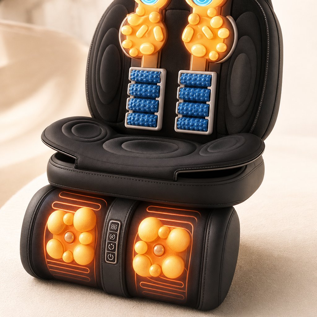 Shiatsu Neck Back Massager Chair Pad with Heat - 2D 3D Kneading Full Body Adjustable Seat Massager Lumbar Shoulder Relief
