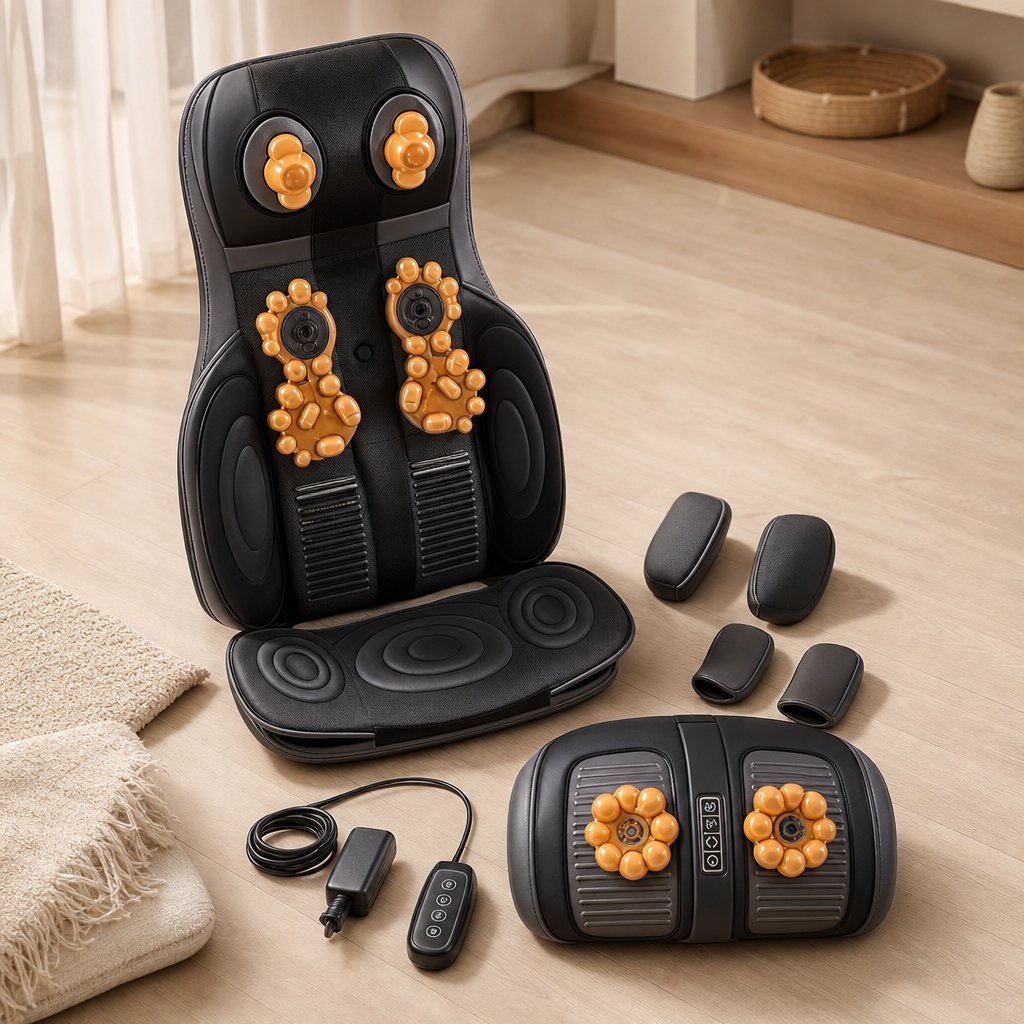 Shiatsu Neck Back Massager Chair Pad with Heat - 2D 3D Kneading Full Body Adjustable Seat Massager Lumbar Shoulder Relief