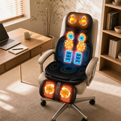 Shiatsu Neck Back Massager Chair Pad with Heat - 2D 3D Kneading Full Body Adjustable Seat Massager Lumbar Shoulder Relief