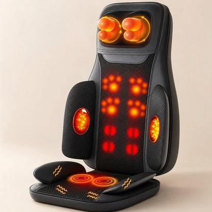 Full Body Massage Seat Cushion with Heat - Vibration Kneading Back Chair Pad Warmer Home Office Car Lumbar Pain Relief