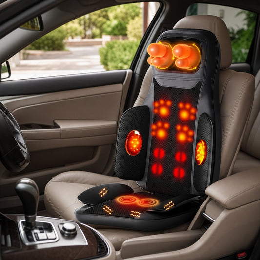 Full Body Massage Seat Cushion with Heat - Vibration Kneading Back Chair Pad Warmer Home Office Car Lumbar Pain Relief