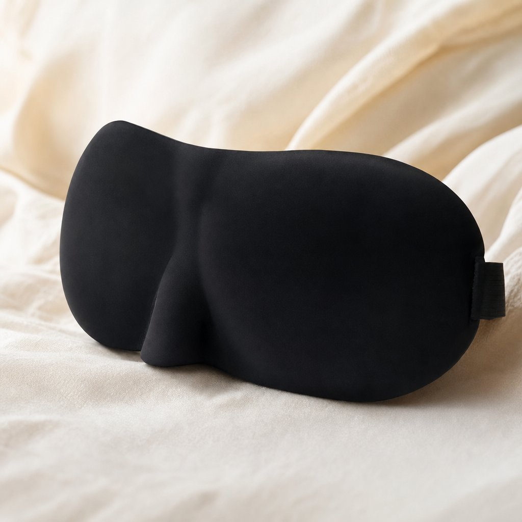 Sleep Eye Mask Blackout Concave - Light Blocking Comfortable Blindfold Travel Sleeping Aid Men Women Adjustable Strap