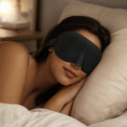 Sleep Eye Mask Blackout Concave - Light Blocking Comfortable Blindfold Travel Sleeping Aid Men Women Adjustable Strap