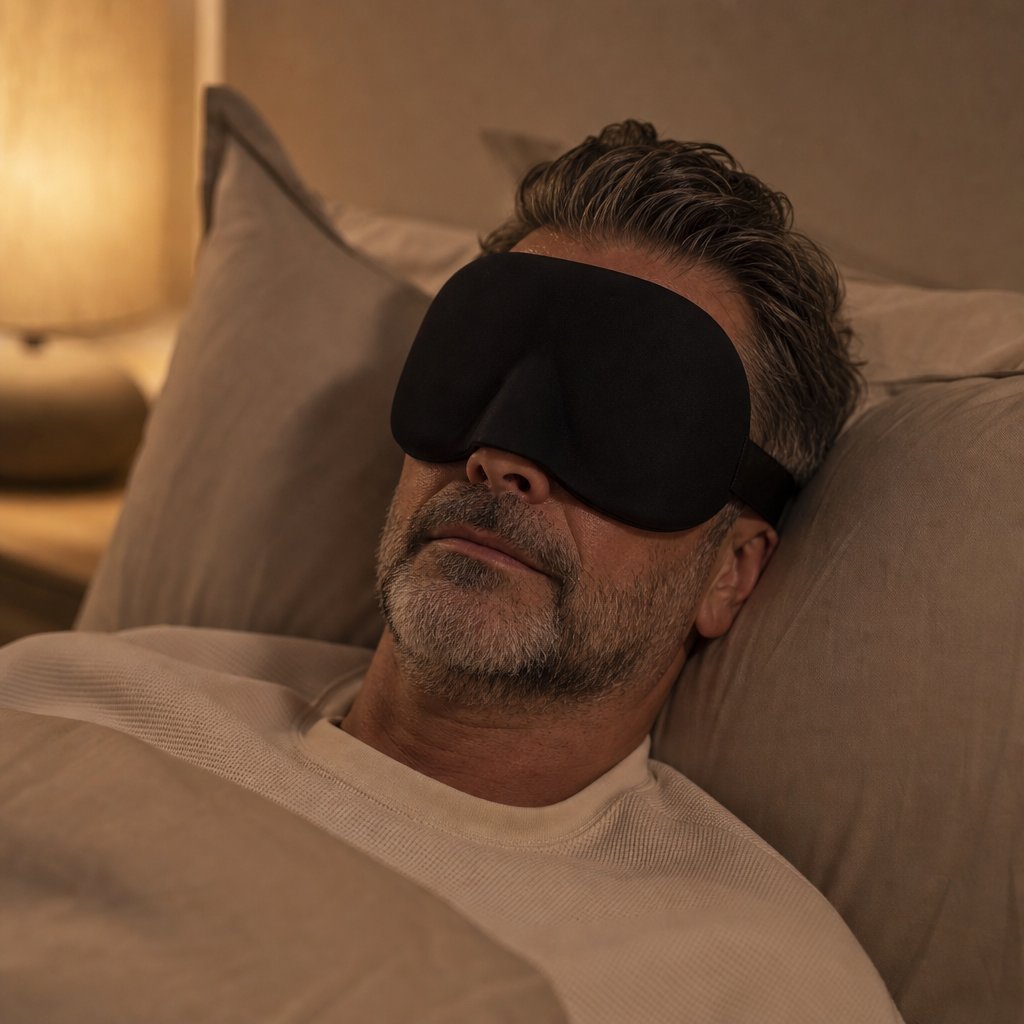 Sleep Eye Mask Blackout Concave - Light Blocking Comfortable Blindfold Travel Sleeping Aid Men Women Adjustable Strap