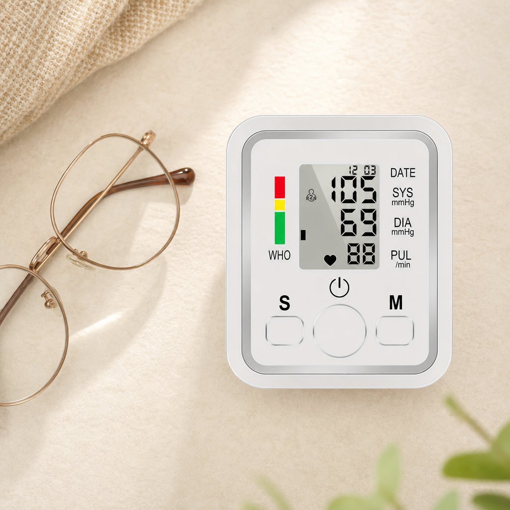 Blood Pressure Monitor Upper Arm Automatic - LED Display Digital BP Machine Home Use Heart Rate Monitor 2 User Memory