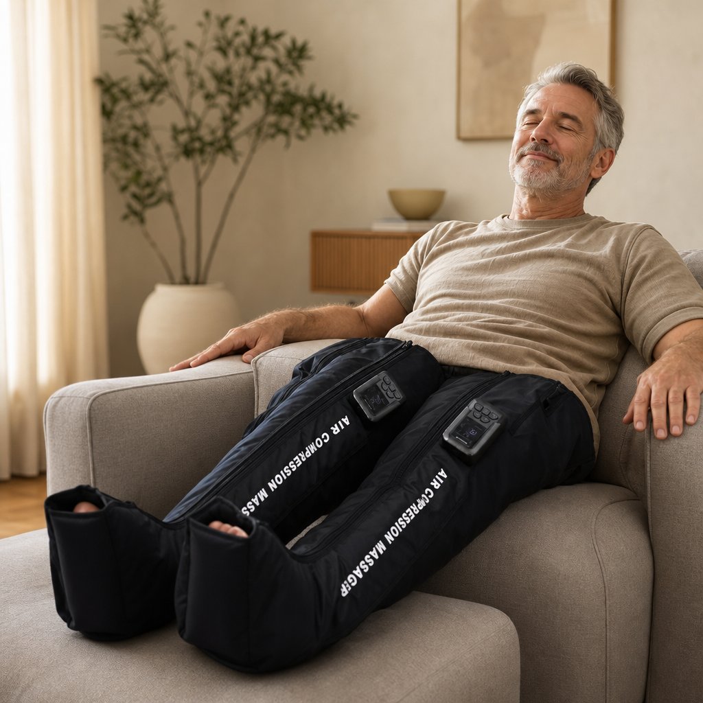 Air Compression Leg Recovery Boots - Sequential Pneumatic Massage System Circulation Varicose Veins Muscle Relaxation