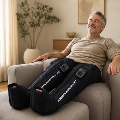 Air Compression Leg Recovery Boots - Sequential Pneumatic Massage System Circulation Varicose Veins Muscle Relaxation