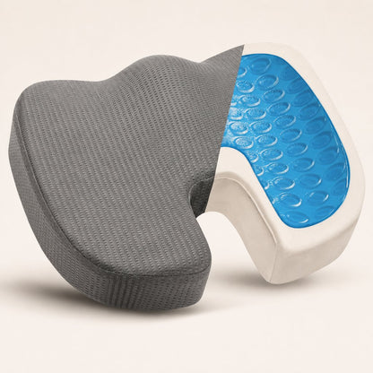 Gel Memory Foam Seat Cushion U-Shaped - Coccyx Tailbone Pain Relief Office Chair Car Long Sitting Orthopedic Support