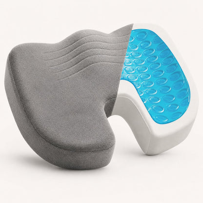 Gel Memory Foam Seat Cushion U-Shaped - Coccyx Tailbone Pain Relief Office Chair Car Long Sitting Orthopedic Support
